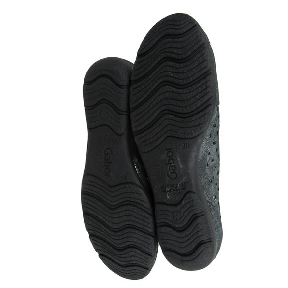 Gabor Hovercraft Dark Gray Shimmer Perforated Flats Zip Up Womens Sz 6 Portugal - Picture 6 of 8